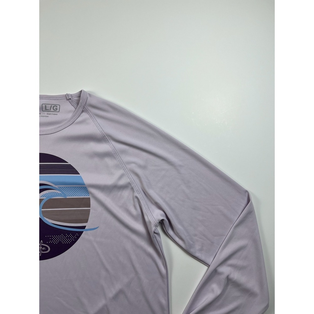Reel Life Women Long Sleeve Beach Fishing Sun Shirt Purple Wave Size Large - Picture 4 of 13